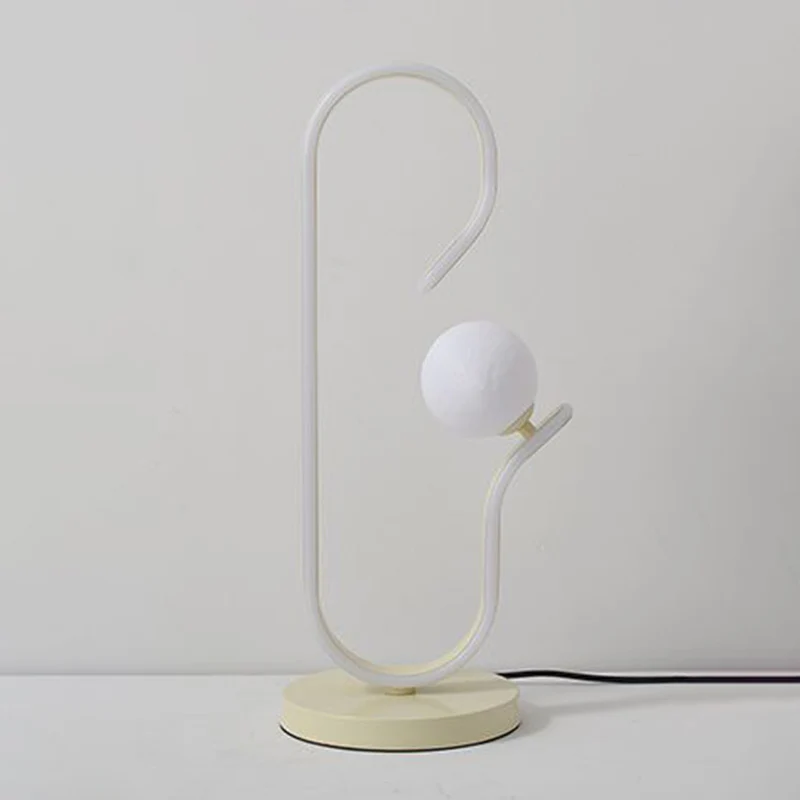 Contemporary Creative Decorative Curved Line Iron Acrylic Aluminum Silicone LED Table Lamp For Bedroom