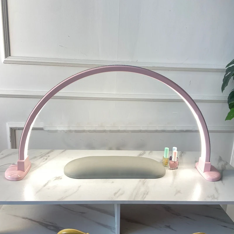 Modern Minimalist Curved Crushed Diamonds Aluminum PVC LED Table Lamp Nail Lamp For Living Room