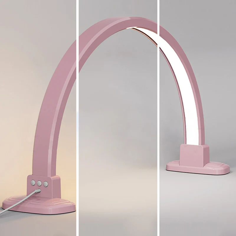 Modern Minimalist Curved Crushed Diamonds Aluminum PVC LED Table Lamp Nail Lamp For Living Room