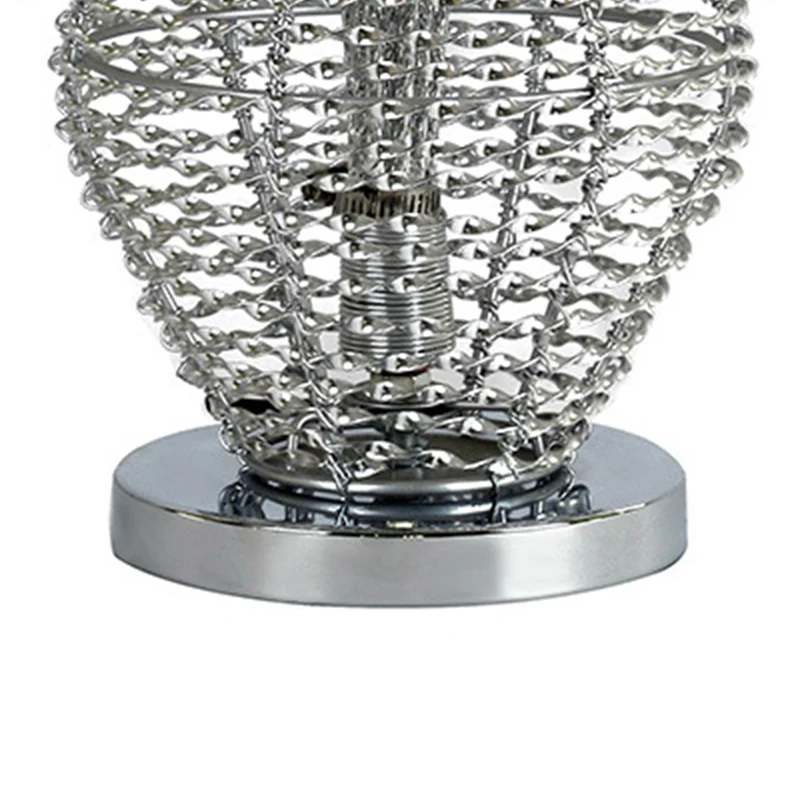 Modern Art Deco Aluminum Wire Weaving Decorative Vase Rose LED Table Lamp For Bedroom