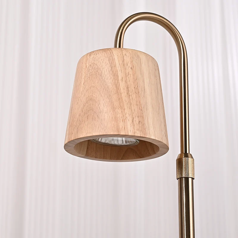 Modern Minimalist Square Cylindrical Wooden Base Iron 1-Light Aroma Melting Wax Table Lamp For Bedroom