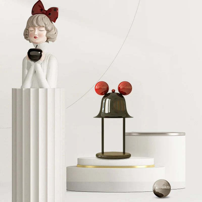 Contemporary Creative Cylinder Bell Shape Iron Shade 1-Light Table Lamp For Bedroom