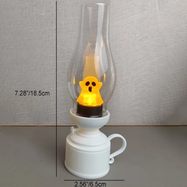 Contemporary Creative PVC Battery Kerosene Ghost Flame Halloween LED Table Lamp Night Light For Bedroom