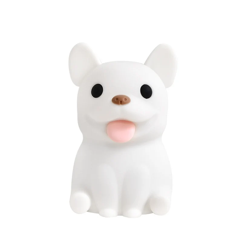 Contemporary Creative Kids Rechargeable Bulldog Silica PC ABS LED Table Lamp Night Light For Bedside