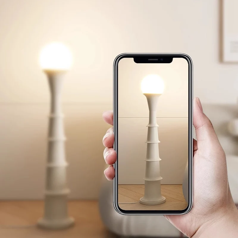 Contemporary Nordic PE Round Ball Shade Iron Column LED Standing Floor Lamp For Bedroom