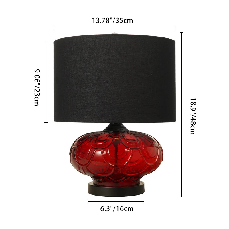 Modern Minimalist Round Rose Curve Fabric Glass 1-Light Table Lamp For Living Room