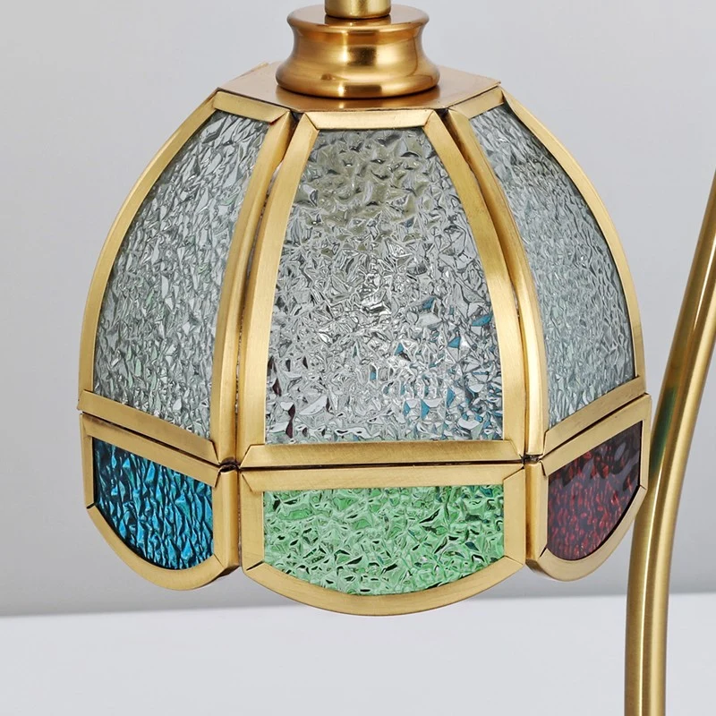 Modern Luxury Liftable Round Glass Stone Brass 1-Light Melting Wax Table Lamp For Living Room