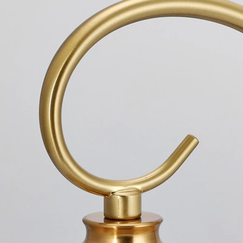 Modern Luxury Liftable Round Glass Stone Brass 1-Light Melting Wax Table Lamp For Living Room