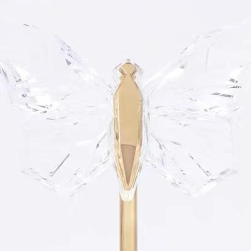 Modern Art Deco Pod Butterfly Hardware Glass Base Acrylic Shade LED Table Lamp For Bedroom