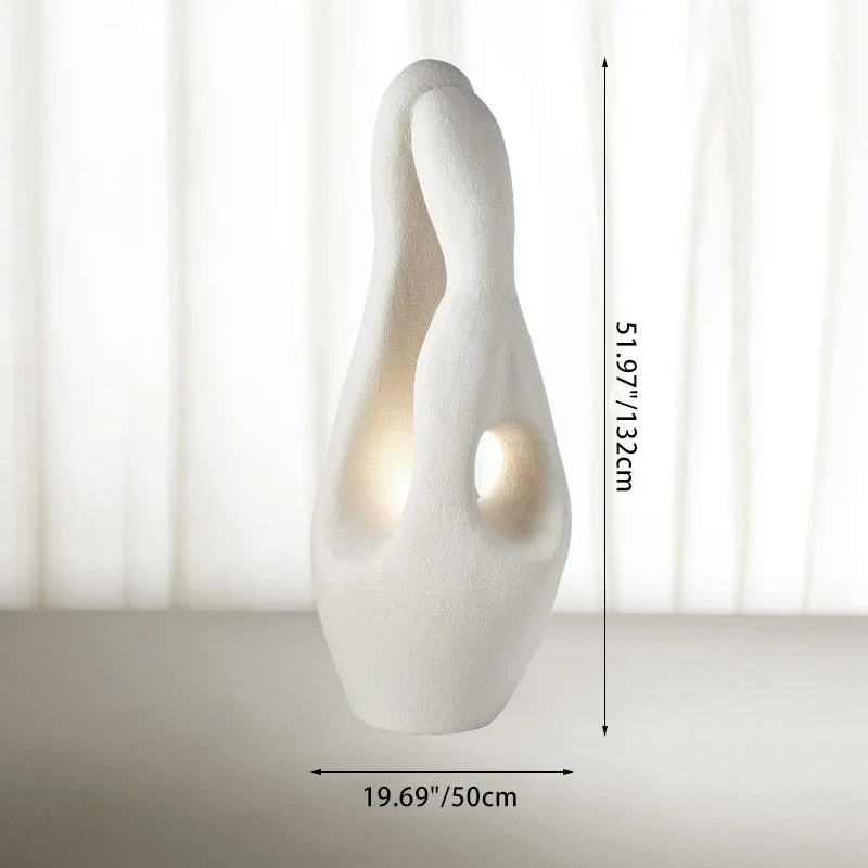Contemporary Nordic Shaped Round Base High Density Polystyrene 1-Light Standing Floor Lamp For Living Room
