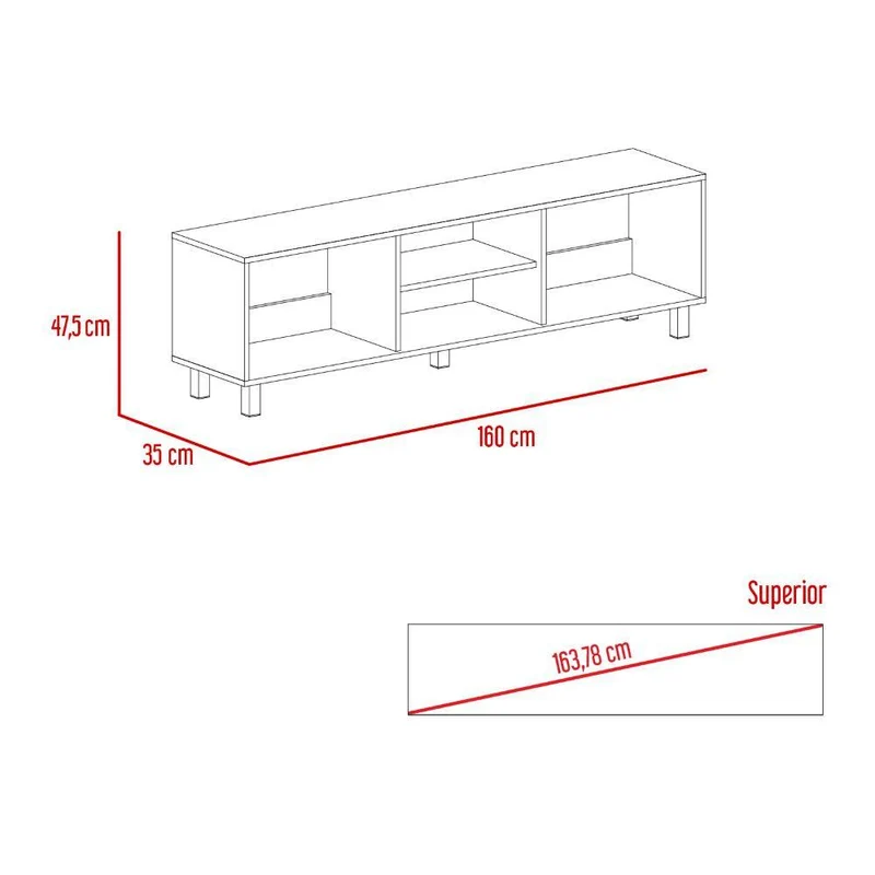 Mesa para TV Túnez, Wengue, para Televisor hasta 70 Pulgadas