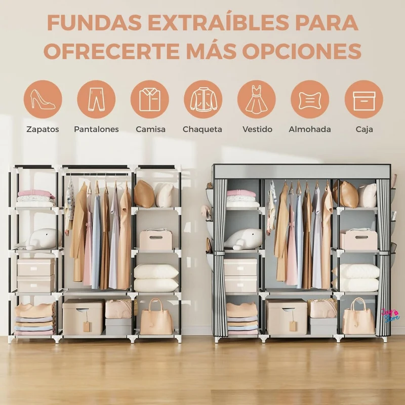 Clóset Ropero Armario Armable Organizador de Ropa 3 Puertas