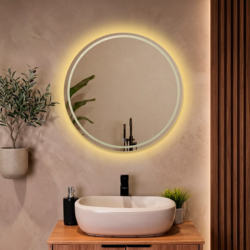Espejo Circular Lotto, con Luz LED y Botón Touch