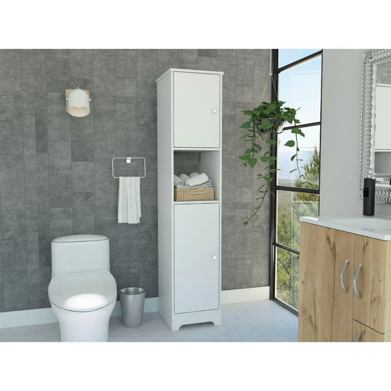 Mueble Auxiliar de Baño Ibis, Blanco, con Dos Puertas Batientes ZF