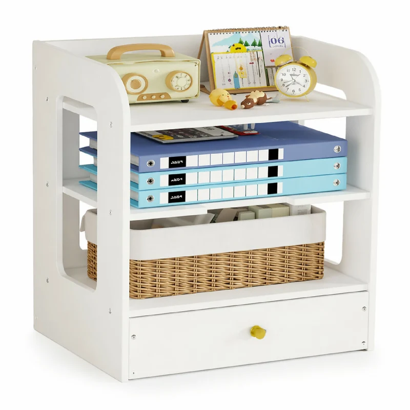 Organizador de Escritorio con Cajón y Estantes Mueble Multifuncional para Oficina y Hogar