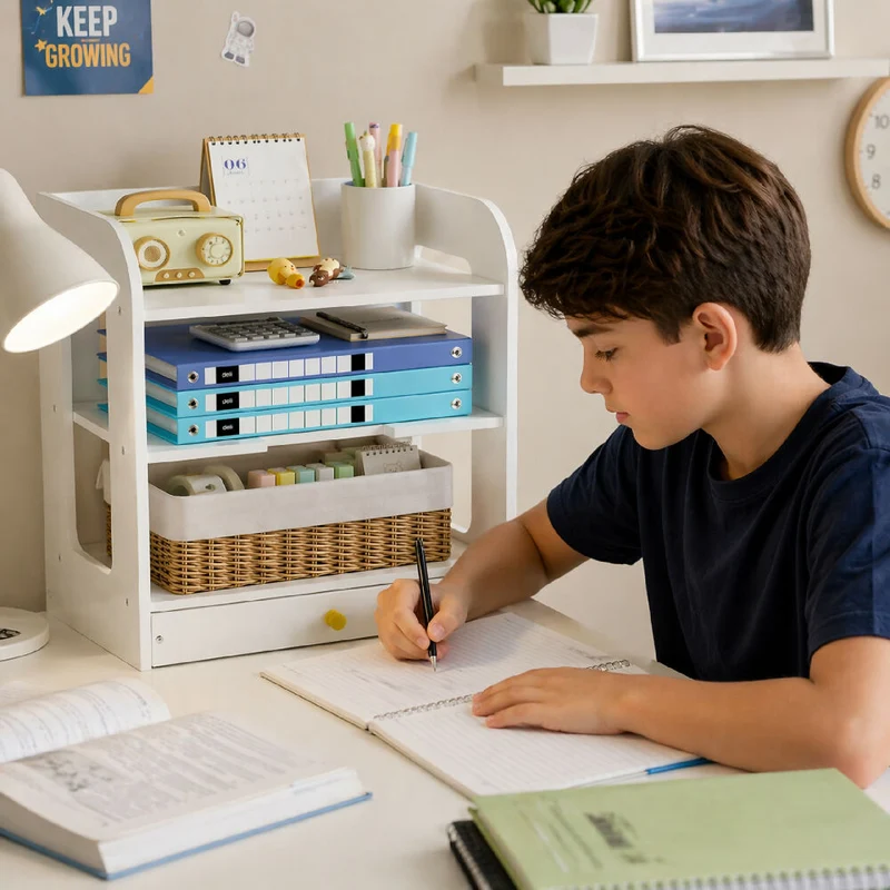 Organizador de Escritorio con Cajón y Estantes Mueble Multifuncional para Oficina y Hogar