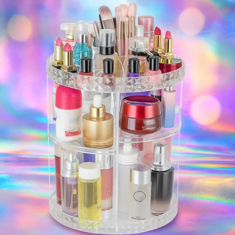 Organizador de Maquillaje Giratorio 360 CX199 Transparente y Multiusos