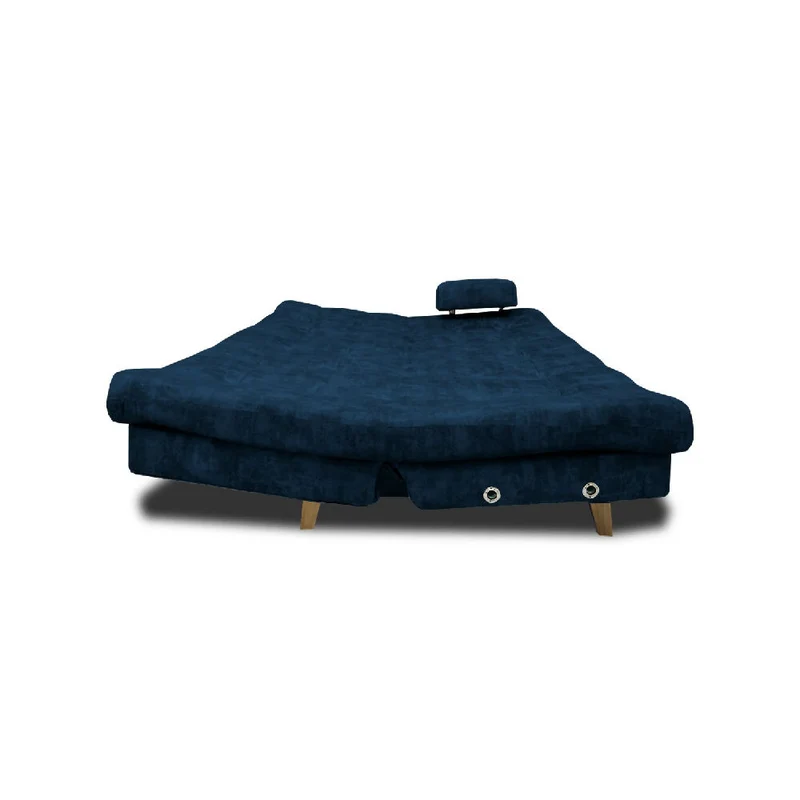 Sofá Cama Blum Clic Clac 3 Posiciones Tela Amigable con Mascotas 185X90X80 Azul Petróleo
