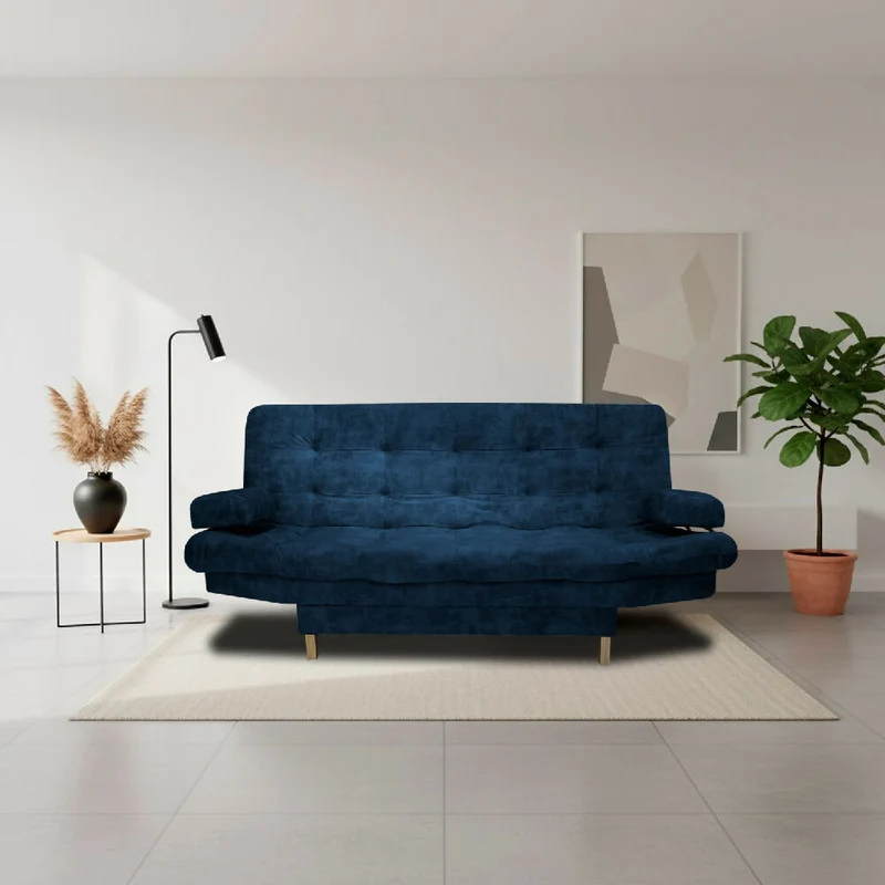Sofá Cama Blum Clic Clac 3 Posiciones Tela Amigable con Mascotas 185X90X80 Azul Petróleo