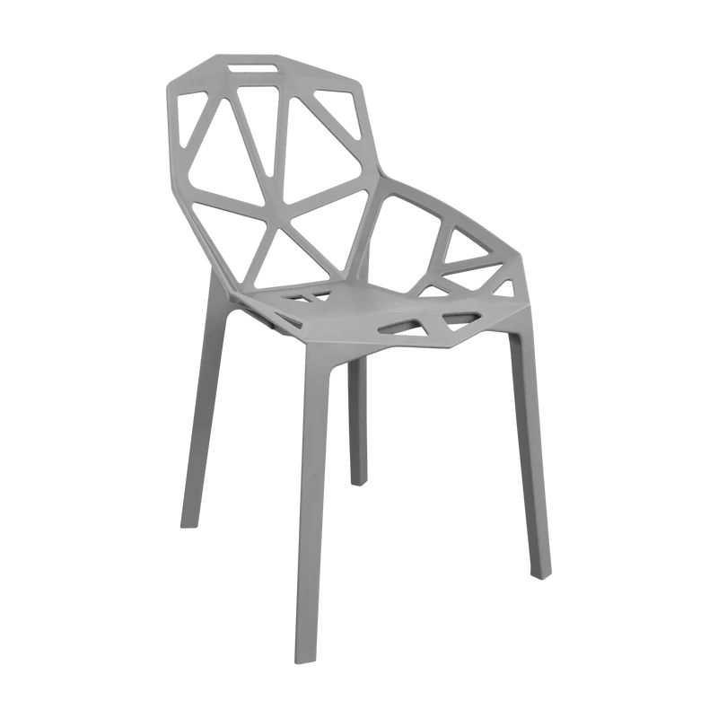 Silla Roxy, Color Gris Oscuro, con Espaldar y Diseño Moderno