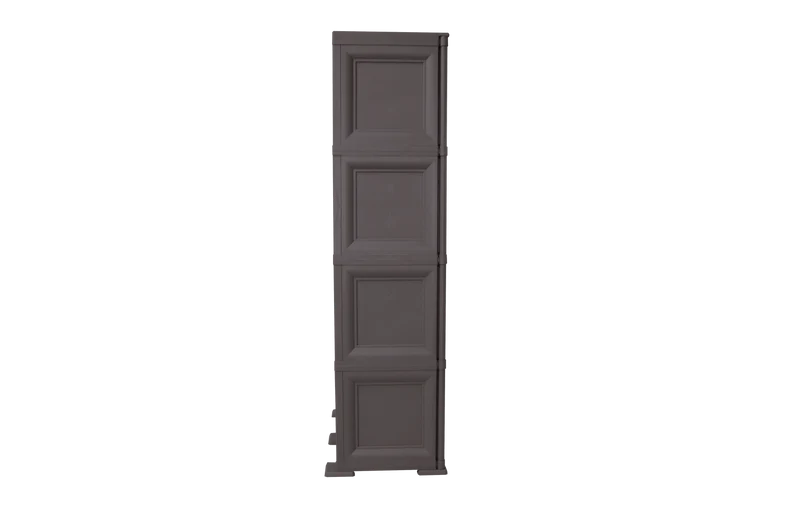 Mueble Organizador Elegance Rattan Da Vinci, Cocoa, con Cuatro Puertas Batientes