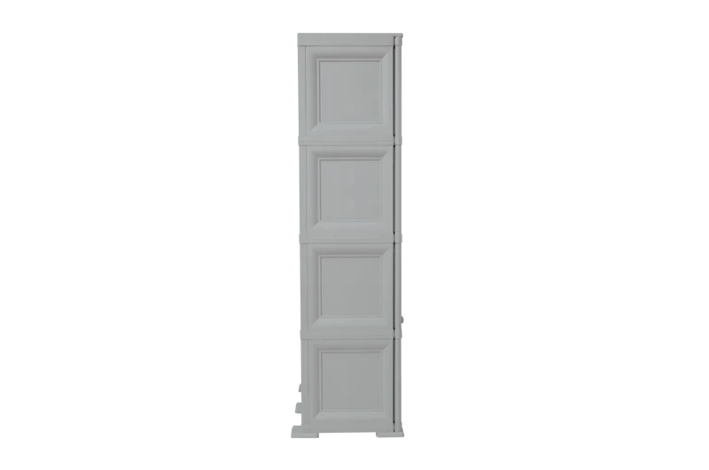 Mueble Organizador Elegance Rattan Da Vinci, Gris, con Cuatro Puertas Batientes