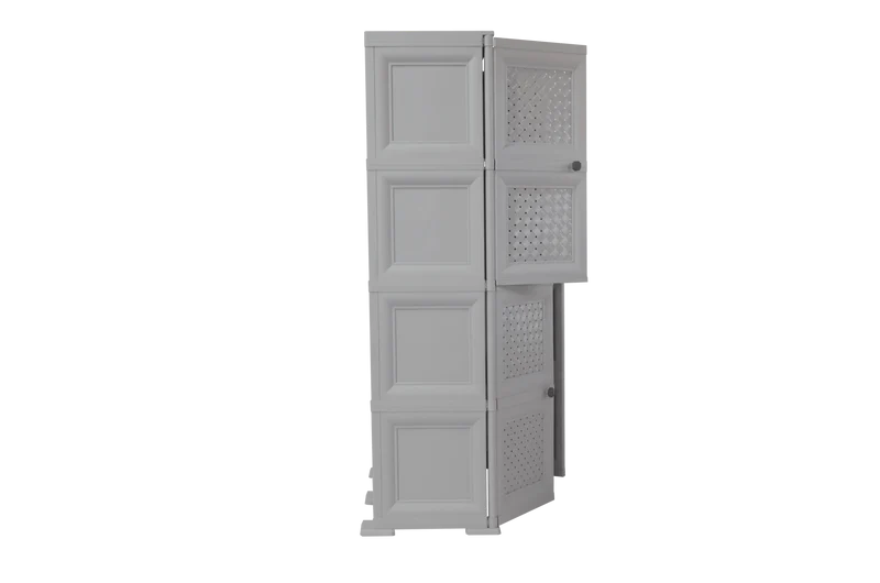 Mueble Organizador Elegance Rattan Da Vinci, Gris, con Cuatro Puertas Batientes