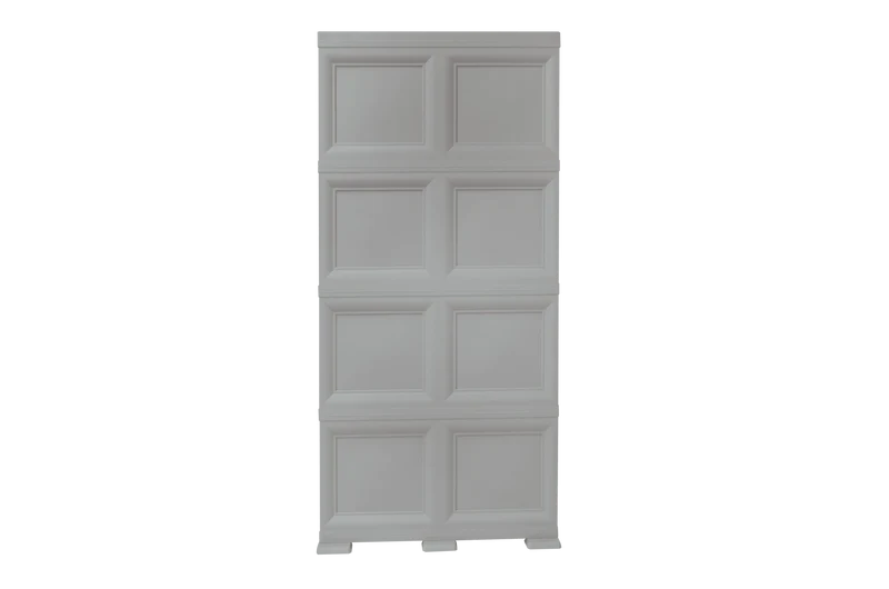 Mueble Organizador Elegance Rattan Da Vinci, Gris, con Cuatro Puertas Batientes