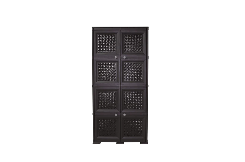Mueble Organizador Elegance Rattan Da Vinci, Wengue, con Cuatro Puertas Batientes