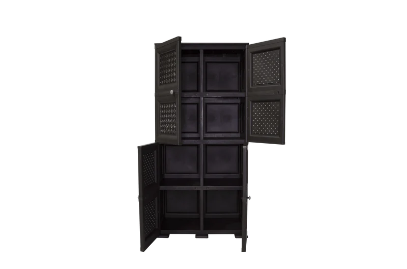 Mueble Organizador Elegance Rattan Da Vinci, Wengue, con Cuatro Puertas Batientes