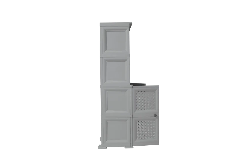 Mueble Organizador Elegance Rattan Monet, Gris, con Dos Puertas Batientes
