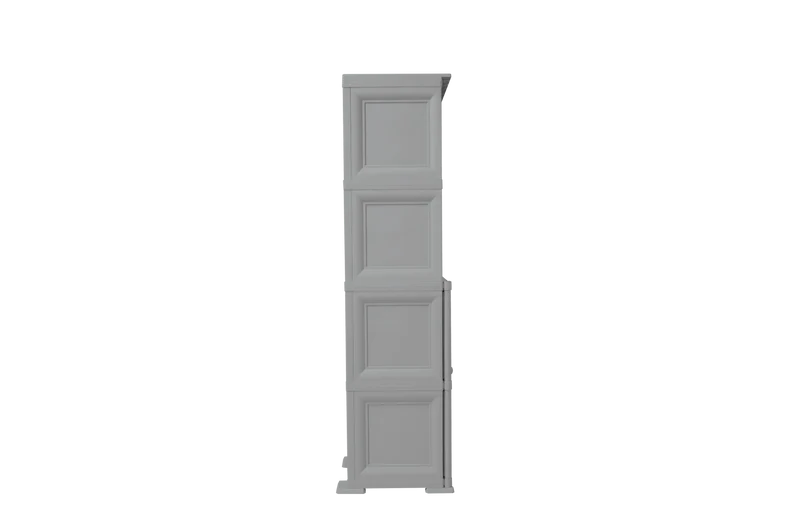 Mueble Organizador Elegance Rattan Monet, Gris, con Dos Puertas Batientes
