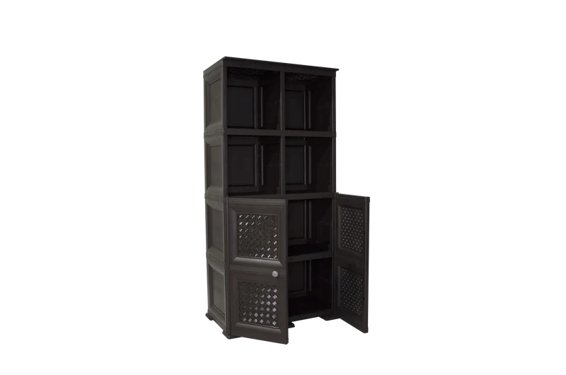 Mueble Organizador Elegance Rattan Monet, Wengue, con Dos Puertas Batientes