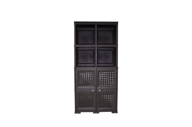 Mueble Organizador Elegance Rattan Monet, Wengue, con Dos Puertas Batientes