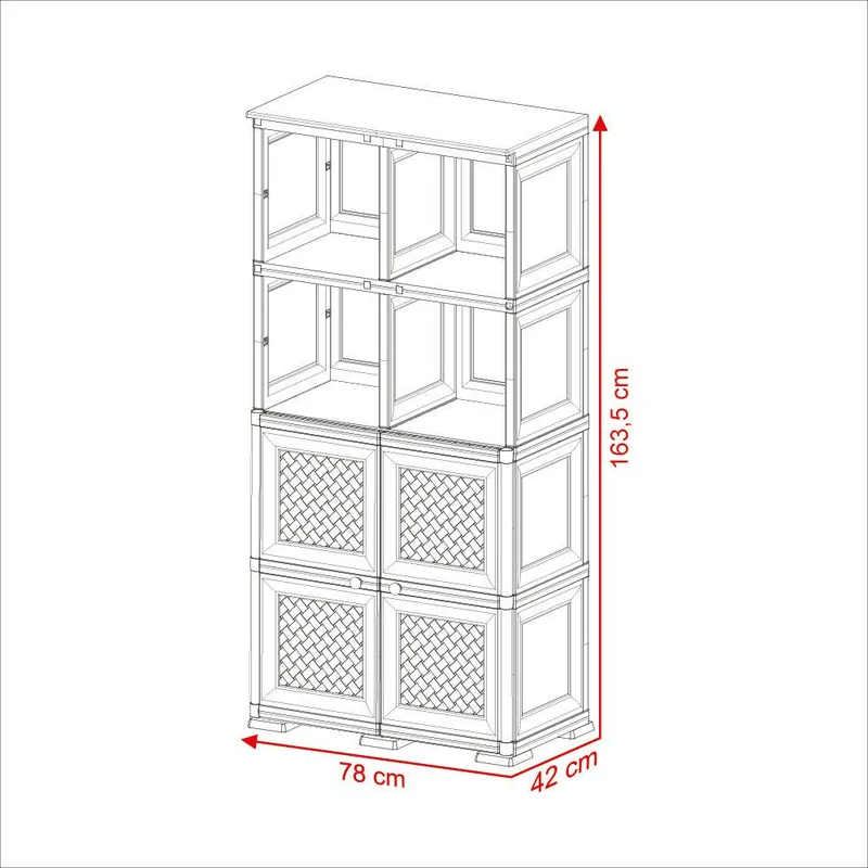 Mueble Organizador Elegance Rattan Monet, Wengue, con Dos Puertas Batientes