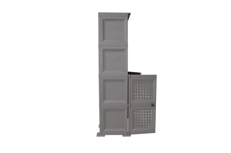 Mueble Organizador Elegance Rattan Monet, Cocoa, con Dos Puertas Batientes