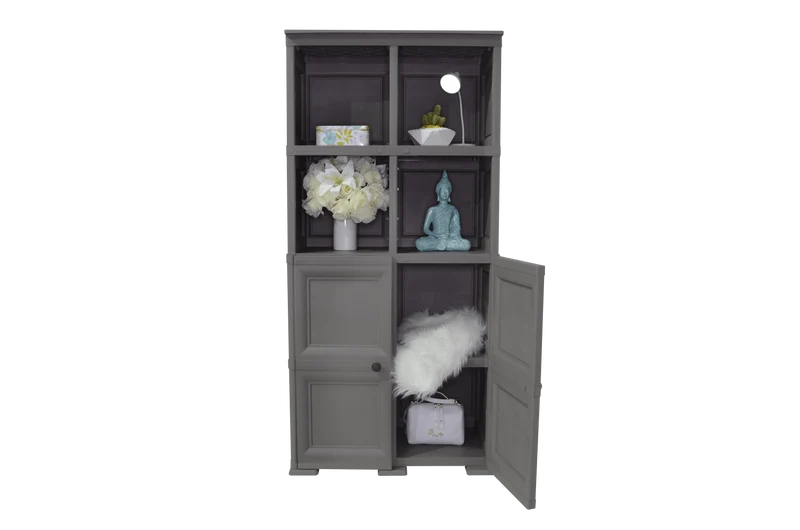 Mueble Organizador Elegance Liso Monet, Cocoa, con Dos Puertas Batientes