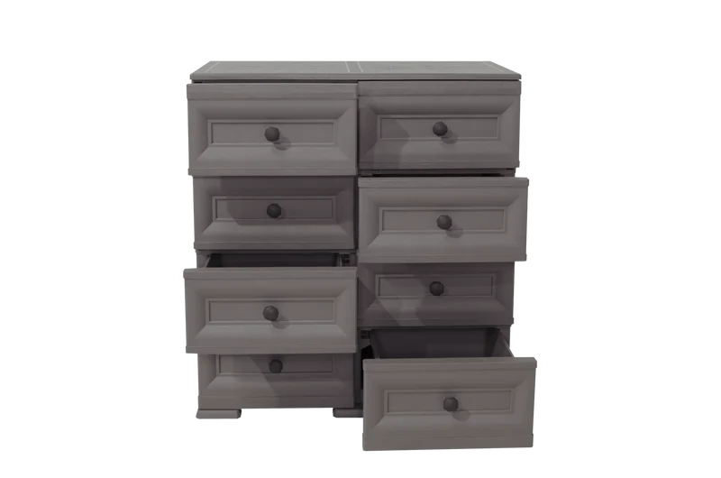 Mueble Organizador Elegance Van Gogh, Cocoa, con Ocho Cajones Deslizables