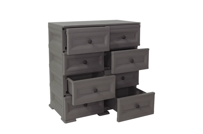 Mueble Organizador Elegance Van Gogh, Cocoa, con Ocho Cajones Deslizables