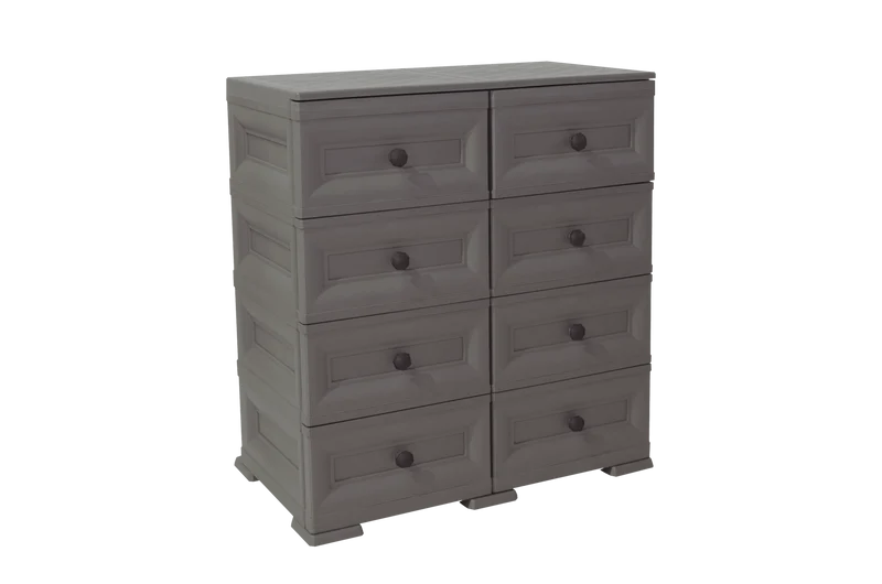 Mueble Organizador Elegance Van Gogh, Cocoa, con Ocho Cajones Deslizables