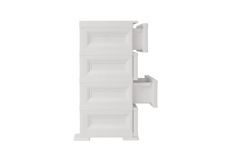 Mueble Organizador Elegance Van Gogh, Blanco Perla, con Ocho Deslizables