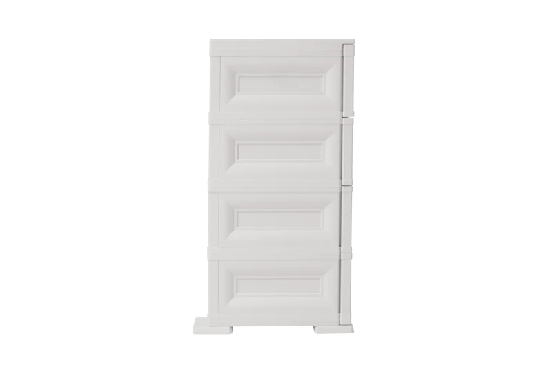 Mueble Organizador Elegance Van Gogh, Blanco Perla, con Ocho Deslizables