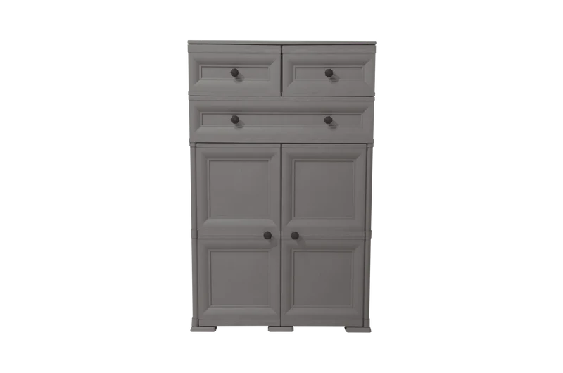 Mueble Organizador Elegance Picasso, Cocoa, con Tres Cajones Deslizables