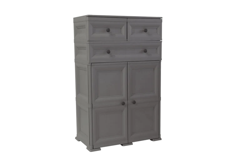 Mueble Organizador Elegance Picasso, Cocoa, con Tres Cajones Deslizables