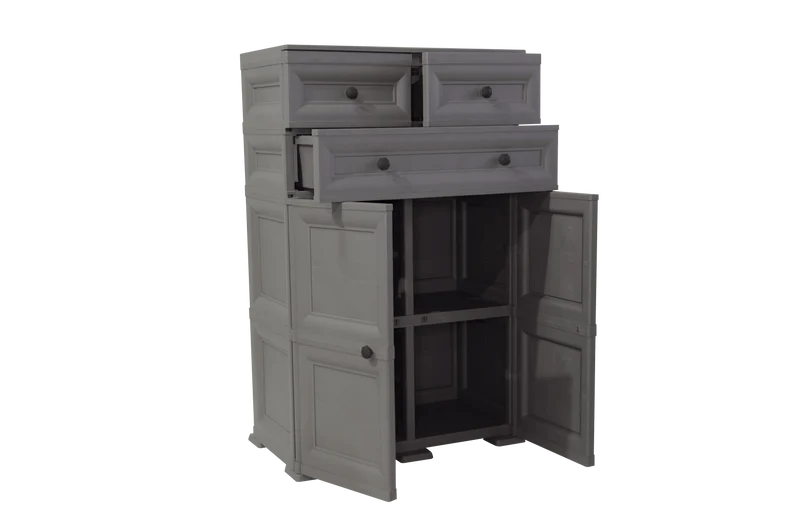 Mueble Organizador Elegance Picasso, Cocoa, con Tres Cajones Deslizables
