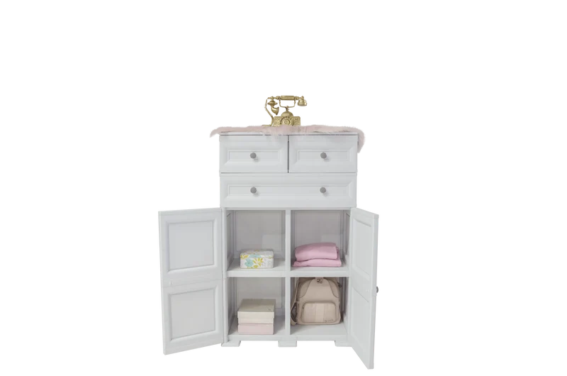 Mueble Organizador Elegance Picasso, Blanco Perla, con Tres Cajones Deslizables