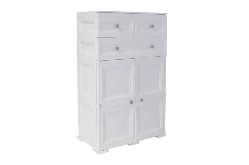 Mueble Organizador Elegance Picasso, Blanco Perla, con Tres Cajones Deslizables