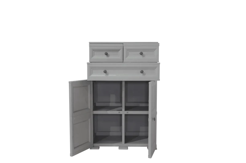 Mueble Organizador Elegance Picasso, Gris, con Tres Cajones Deslizables