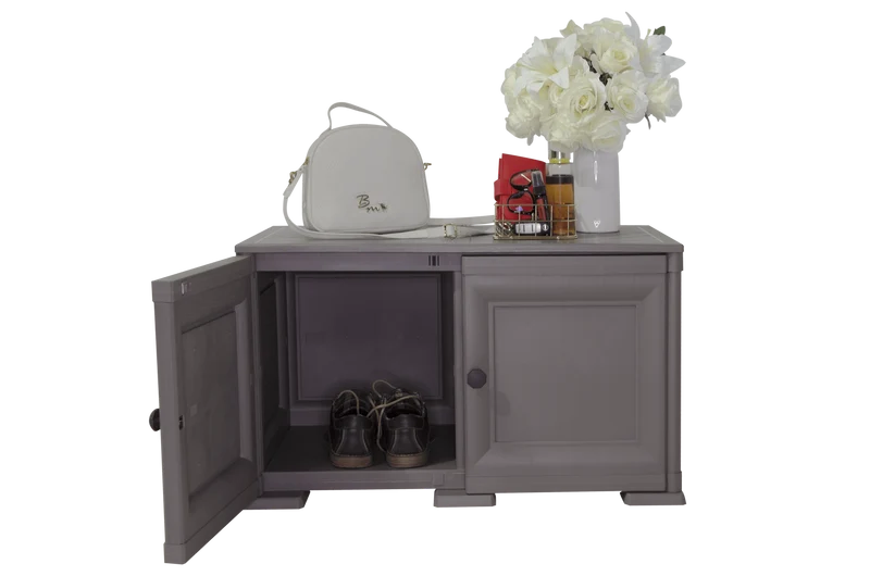 Mueble Organizador Elegance Liso Goya, Cocoa, con Dos Puertas Batientes
