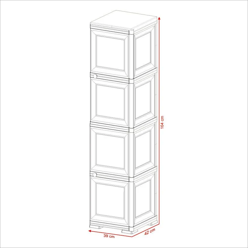 Mueble Organizador Elegance Donatello, Liso Gris, con Dos Puertas Batientes